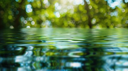 Wall Mural - Blurred Bliss of Water and Plants in the Background