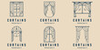 set curtain window logo line art minimalist vector illustration design template