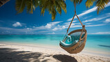 Fototapeta Most - Sun, Sand, and Serenity.Relaxing on the Beach. Hammock Relaxation in Paradise