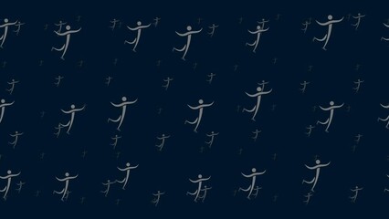 Poster - figure skating symbols float horizontally from left to right. parallax fly effect. floating symbols 