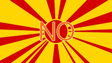 Poster - no symbol on the background of animation from moving rays of the sun. movement symbolizes the dawn o