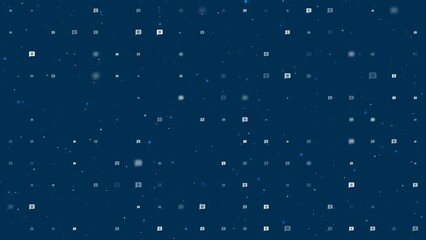 Poster - Template animation of evenly spaced chat symbols of different sizes and opacity. Animation of transparency and size. Seamless looped 4k animation on dark blue background with stars