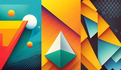 Sticker - Modern Geometric Design Background