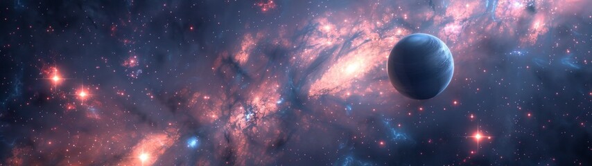 Wall Mural - panoramic 32:9 concept universe full of stars and stellar dust, nebula, galaxies, universes