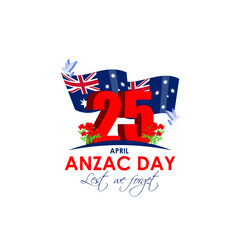 Vector illustration of Anzac Day social media feed template