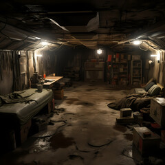 Poster - Underground bunker in a post-apocalyptic world.