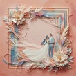 Engagement photo frame, or marriage Photo frame based on flowers