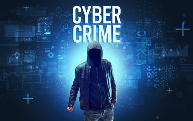 Fototapete - Faceless man with online security concept