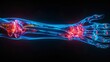 X-ray image of human arm with joint pain.