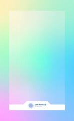 Poster - Vertical story template in gradient colors. Social media frame vector illustration.