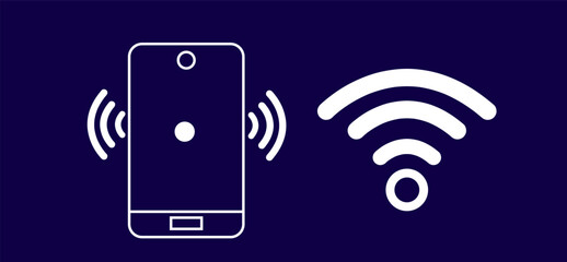 Poster - 2d illustration Transmitter mobile WiFi
