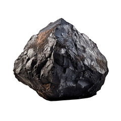 Big black asteroid isolated on transparent background