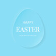 Easter greeting card with paper cut egg. Modern background. Vector illustration