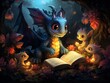 A storybook page comes to life with adorable mythical creatures embarking on whimsical adventures in a vibrant fantasy realm