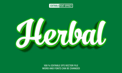 Poster - Editable 3d text style effect - Herbal text effect Template
