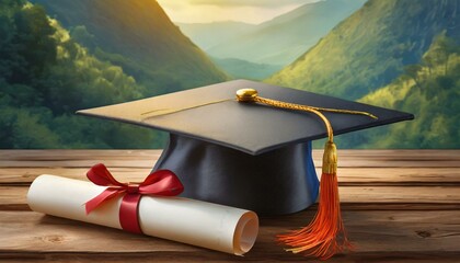 Wall Mural - graduation caps