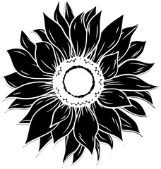 sunflower illustration nature silhouette flower logo sun icon leaf outline plant summer green blossom garden yellow agriculture bright flora shape green blossom for vector graphic background