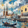 city grand canal art painting