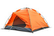 Orange tent isolated on white background
