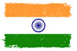 India flag - vector flag with stylish scratch effect and white grunge frame.
