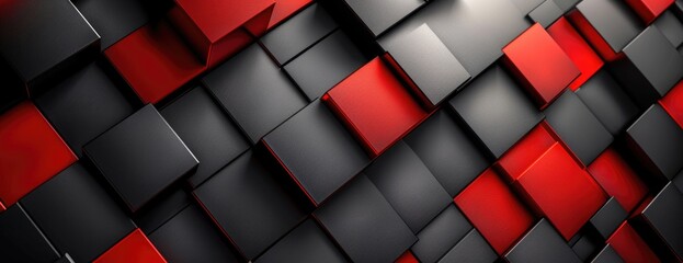 Wall Mural - Sleek Black and Vivid Red Abstract: Dynamic Contrast Background - Desktop Wallpaper