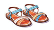 Pair of summer sandals for vacation or holiday 