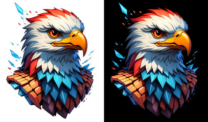 Wall Mural - Eagle head Mascot Logo Design Concept, isolated, Transparent, clipart, DTF. T-shirt Design.