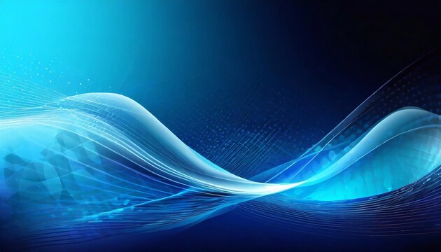 abstract blue background with smooth lines and waves, futuristic technology illustration