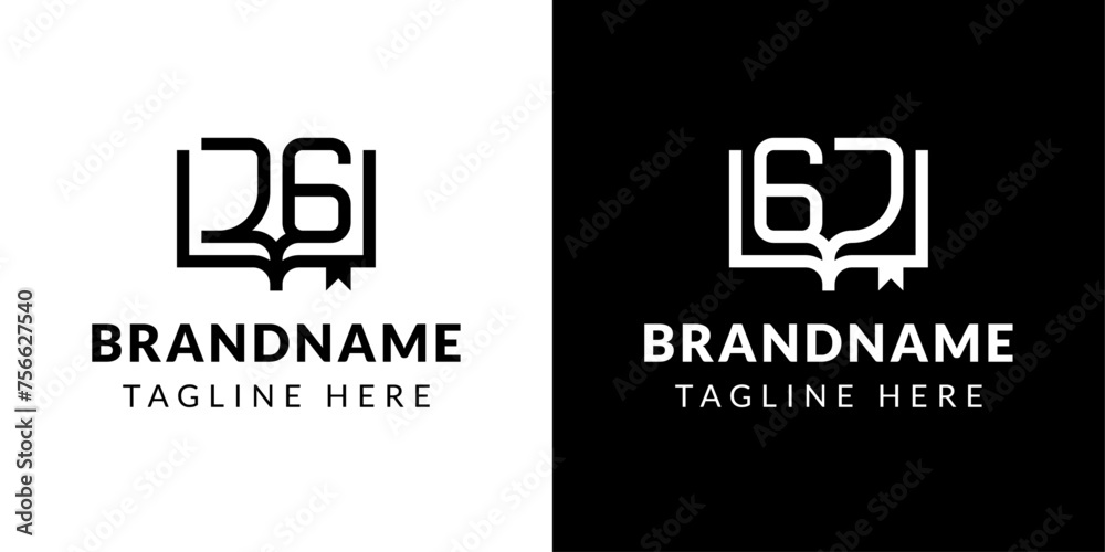Letters GJ and JG Book Logo, suitable for business related to book with ...