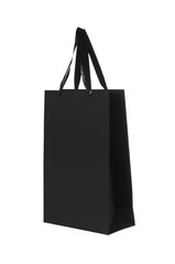 Wall Mural - One black paper bag isolated on white