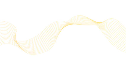 Wall Mural - Vector wave lines flowing dynamic colorful yellow isolated on white background