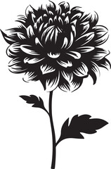 Naklejka na meble Dahlia Flower Silhouette Vector Illustration White Background