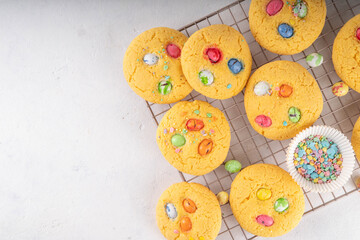 Wall Mural - Colorful Funfetti chocolate chips Mix Cookies