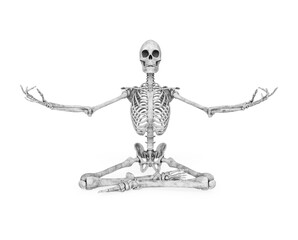 Sticker - structural skeleton is doing yoga