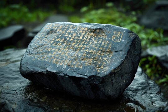Space rock made from the translated text of an ancient alien story