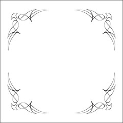  Elegant black and white ornamental frame, decorative border, corners for greeting cards, banners, business cards, invitations, menus. Isolated vector illustration.	