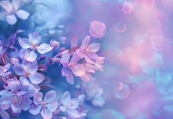 Canvas Print - Spring's Delicate Dance: Pastel Blossoms Adorning Branches for Serene Nature Backgrounds