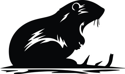 Wall Mural - beaver silhouette