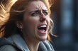 © Artem Zatsepilin - upset Caucasian woman screaming, crying in pain. shock and emotional breakdown, depression.
