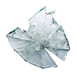 Pieces of broken glass isolated on transparent background.