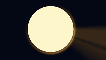 Wall Mural - Luxury gold circle in dark background with outline and floating light effect. Copy space loop able modern animation