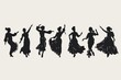 georgian dance class concept, silhouettes