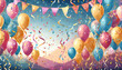 Party balloons Confetti and ribbons flag ribbons, 