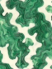 Canvas Print - A backdrop featuring alternating green and white wavy lines creating a dynamic pattern.