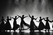 georgian dance class concept, silhouettes