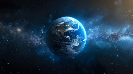Wall Mural - sphere of nightly earth planet in outer space. city lights on planet. life of people. solar system e