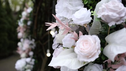 Poster - an arch for a wedding ceremony made of flowers