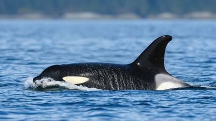 Wall Mural - majestic killer whale in its natural habitat