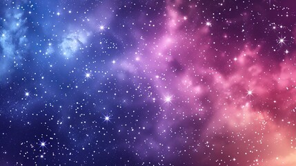 Wall Mural - night purple sky with stars and galaxy in outer space, universe background
