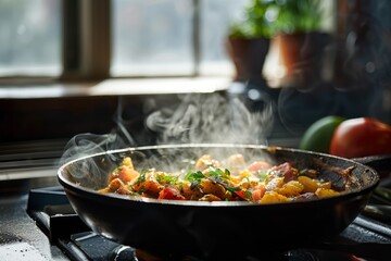 Sticker - Aromatic Ratatouille with Herbs, Perfectly Simmered in Skillet